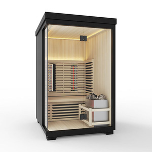 काले आउटडोर भाप सौना लकड़ी का पूर्ण स्पेक्ट्रम सौना रूम - Product Image 2