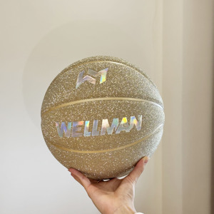 Ballon de <span class=keywords><strong>basket</strong></span> personnalisé avec logo, paillettes, surface dorée, impression laser irisée, taille et couleur personnalisées, cadeau promotionnel - Product Image 3