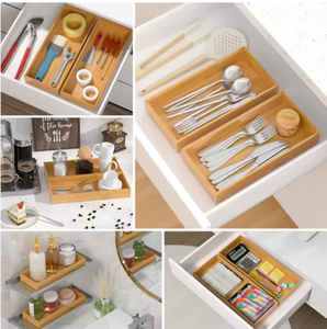 Organisateur de tiroir en bambou durable et écologique comme organisateur d'ustensiles de cuisine - Product Image 3