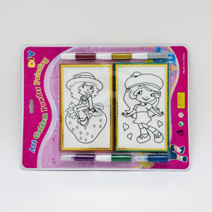 Vendita calda di arte creativa Goldem <span class=keywords><strong>pittura</strong></span> a polvere per bambini di colore della sabbia giocattolo di carta Set di <span class=keywords><strong>pittura</strong></span> con logo personalizzato - Product Image 3