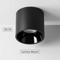 Moderna Lámpara LED de Techo Empotrada de 12W, CRI 90, IP20, Impermeable, Regulable, de Aluminio COB, para Baño y Hotel