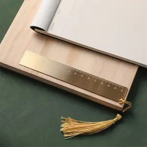 Maxery Luxe Gouden Liniaal Briefpapier Massief Messing School & Kantoorbenodigdheden Maatwerk Logo Voor Cadeau Souvenir