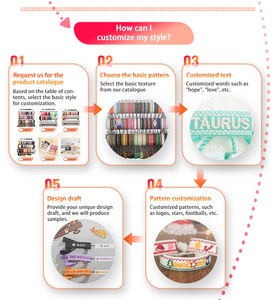 Braccialetto dell'amicizia etnico, ricamato e intrecciato, con nappa in tessuto, misura regolabile, personalizzabile con lettere e logo - Product Image 3