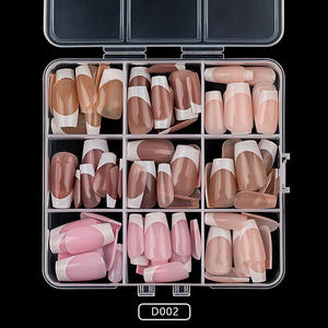 108 <span class=keywords><strong>faux</strong></span> <span class=keywords><strong>ongles</strong></span> à presser de style français, 9 couleurs, couverture complète, réutilisables, pour salon et DIY, vente en gros - Product Image 2