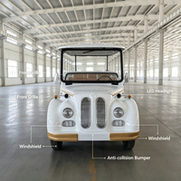 Autocar électrique rétro vintage 11 places pour location de réceptions de mariage, hôtels et zones touristiques, certifié CE