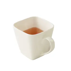 auratic OEM factory American food safety white square shape porcelain ceramic coffee tea cups and mugs