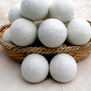 Bolas de secador de lana hechas a mano, paquete de 6 bolas de lana orgánica, no tóxicas, reutilizables, Extra grandes, de secado orgánico hecho a mano - Product Image 1
