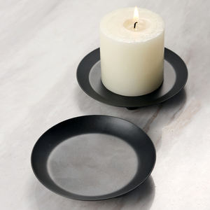 नई सरल और स्टाइलिश धातु थोक मैट मोम उपकरण काले ट्रे दौर मोमबत्ती प्लेट - Product Image 3