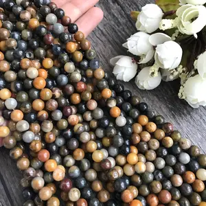 Wholesale Cheap Woodify Stone Semi-Precious Brown Black Woodify Stone Beads for Jewelry Making