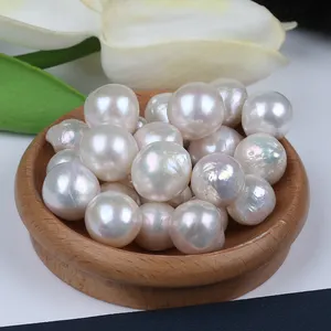 12-13mm naturel blanc colorant couleur grise vraies perles en vrac perles d'Edison rondes d'eau douce pour la fabrication de bijoux