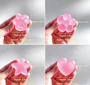 Sensory Kawaii Magic Color Changing Strawberry <b>Squishy</b> Fidget Toy Cute Cat Paw Thermochromic Soft Fruit Stressrelief 5 7 Years - Product Image 6