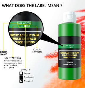 <span class=keywords><strong>Pintura</strong></span> acrílica para adultos y niños, no tóxica, resistente al agua, gran oferta, <span class=keywords><strong>amazon</strong></span>, 18 colores, 100ml - Product Image 4