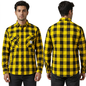 Custom Men's 100% Cotton Flannel <b>Plaid</b> <b>Shirt</b> | Button-Up ODM Supplier with Brushed Finish & Relaxed Fit - Product Image 1