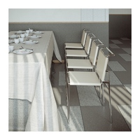 Chaise d'appoint en cuir PU personnalisable avec pieds chromés pour restaurant et café
