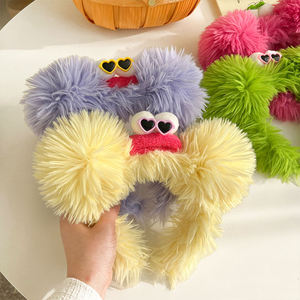 Nueva banda de pelo de monstruo divertido de dibujos animados Big Eys Cute Plush Wash Face Hair Ties Individualidad Long Hairy Fuzzy Party Accesorios para el <span class=keywords><strong>cabello</strong></span> - Product Image 2