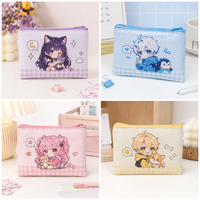 Pochette à monnaie en toile anime personnalisée, imprimée par sublimation, sac à fermeture éclair, pochette cosmétique mignonne de dessin animé