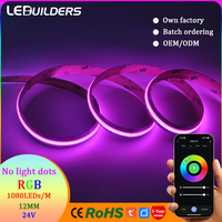 Ruban LED flexible Dream Colors 1080leds/m 12mm cuivre COB 24V RGB Smart Home Contrôle vocal découpable