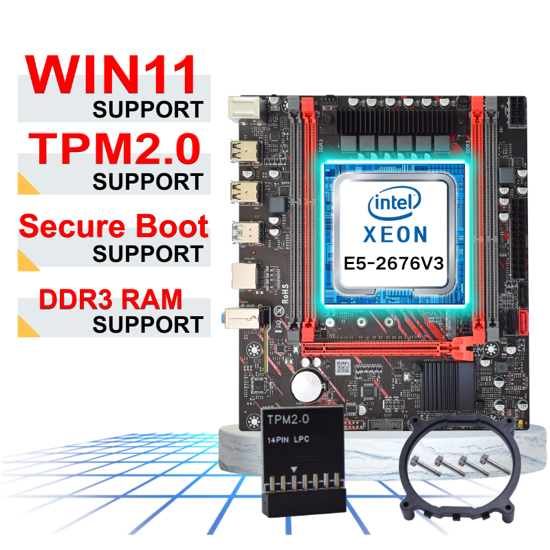 X99-P3/E5-2676V3/TPM2.0/Base de ventilateur