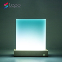 Nouvel arrivage Ébauches de sublimation pour bricolage Panneau photo en verre à base de bois avec base de led Cadre photo à led à sublimation