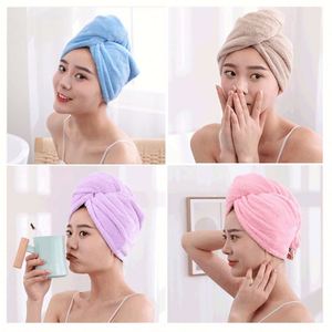 Serviette turban magique en microfibre douce à séchage rapide 25*65 Rose Bleu pour séchage des cheveux et bonnets de douche - Product Image 2