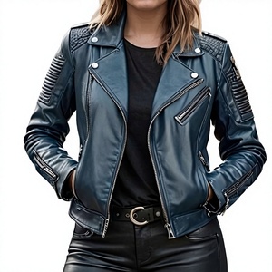 Chaqueta de Invierno Unisex BS International NA190 Personalizable de Primera Calidad en Piel de Becerro Negra con Cuello Mao y Protección Contra el Viento - Product Image 1
