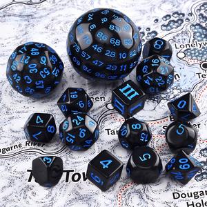 Ensemble de dés polyédriques en acrylique de haute qualité pour jeux de rôle (RPG) et Dungeons and Dragons, 15 pièces (D20, D3-D100) - Product Image 3