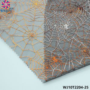 Tela de malla de araña de hierro <span class=keywords><strong>y</strong></span> plata reforzada con poliéster 100%, tela de punto de malla transparente brillante, falda de fiesta de escenario informal - Product Image 5