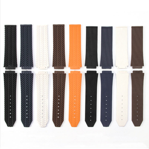 Bracelet de montre en caoutchouc de silicone 24x17mm 26x19mm, bracelet de remplacement sport à extrémités courbes - Product Image 6
