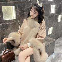 Manteau d'hiver en fausse fourrure de renard pour femme, manteau ample en peluche