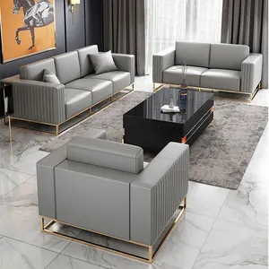 El último diseño de cuero de lujo sofá de la sala de muebles