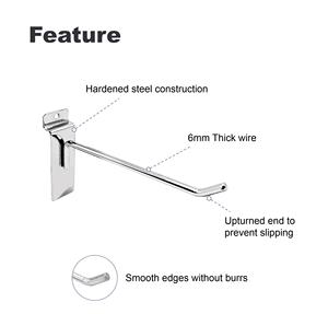 Kim loại <span class=keywords><strong>slatwall</strong></span> móc đá đen Hội Đồng Quản trị cho các cửa hàng bán lẻ nhà để xe siêu thị cửa hàng hiển thị sản phẩm hiển thị móc cho kho sản phẩm - Product Image 4