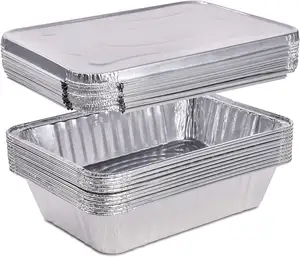 Großhandel Einweg-Aluminiumfolienbehälter für Takeaway Mahlzeit Pizza Mittagessen-Schale rechteckige Aluminiumfolienbehälter zum Kochen