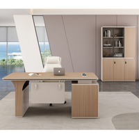 Table et chaise de bureau exécutif modernes et durables en bois avec rangement mural pour usage domestique/commercial