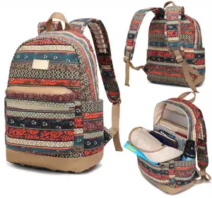 Nueva Bohemia impermeable mochila con cojín de masaje correas y puerto de carga del USB de viaje de estudiantes mochila al aire libre