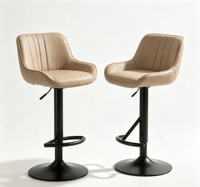 Chaise de bar moderne en cuir, légère, durable et écologique, avec pieds en fer, pour usage commercial dans les bureaux à domicile et les hôtels