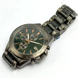 Chronograph Men Watch Forest Green Sunburst Dial Rose Gold Indexes Full Steel <b>Bracelet</b> Business Sport Waterproof Wristwatch - Product Image 3