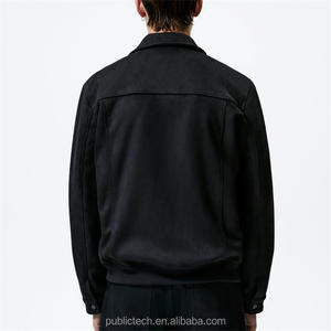 Veste de vol 100% polyester à col à revers pour homme, veste légère surdimensionnée en faux daim - Product Image 3