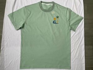 เสื้อยืดแขนยาวสีเขียวอ่อนสำหรับผู้ชาย พิมพ์ลายด้วยเลเซอร์ คอกลม ทรงลำลอง ผ้าฝ้ายเจอร์ซีย์ 100% ระบายอากาศได้ดี - Product Image 1
