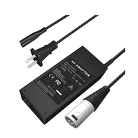 Chargeur de batterie GX16 67,2 volts 3 ampères pour vélos et scooters électriques au lithium 60V (16S), scooter CityCoco 1000W à pneus larges, MotoTec Fatboy