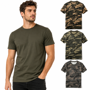 Camiseta de Manga Corta para Hombre, Estilo Nuevo, 100% Algodón, Corte Holgado, Camuflaje, Verano, Acabado Lavado, Transpirable, Absorbe la Humedad - Product Image 2