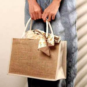 Small Burlap Jute Cotton Canvas for Wedding Party Favors Custom Printed <b>Mini</b> Gift Bag Reusable Bridesmaid Tote - Product Image 1