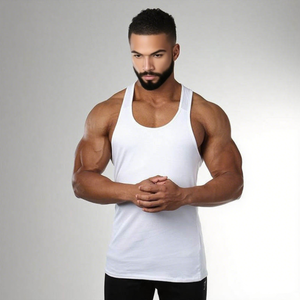 Wholesale Men's Breathable Anti-Pilling Quick Dry Casual Plus Size Training Tank Top Spandex Workout Gym Y <b>Back</b> Stringer Design - Product Image 4