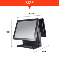 Système de point de vente tout-en-un H2156A Android/Windows avec double écran 15,6+15,6'' pour petites entreprises, pharmacies et hôpitaux