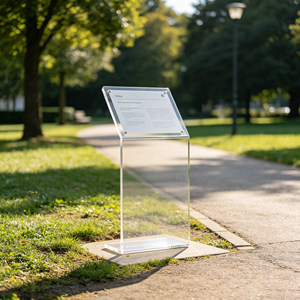 Letrero Acrílico Transparente Anti-amarilleo, Resistente a los Rayos UV y al Agua, con Base en L Alta, para Exteriores, Parques, Información, Guía, Impresión Personalizada - Product Image 5