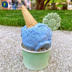 Ice Cream Paper Cup Recyclable Disposable Ice Cream Paper Bowl Yogurt Ice Cream Pudding Paper Bowl
