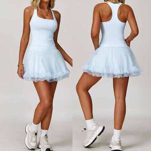 Conjunto Deportivo de 4 Piezas para Mujer, Falda de Tenis Sólida, Cintura Alta, Secado Rápido, Transpirable, Levanta Glúteos, para Correr, Gimnasio, Fitness - Product Image 1