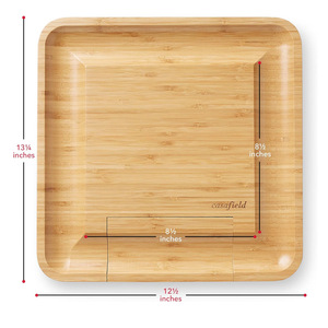 Bamboo <b>Cheese</b> Board With <b>Knife</b> <b>Set</b> Portable Durable Food Safe Cutting Tray For Serving Snacks And Appetizers - Product Image 2