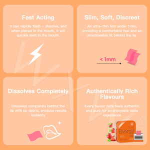 อาหารเสริมวิตามิน L-theanine สำหรับกลิ่นปากแถบละลายรสสตรอเบอร์รี่ - Product Image 6