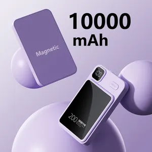 2024 New Products Fast Charging Wireless Magnetic Power Bank Type C Power Bank 5000mah 10000mah With KC