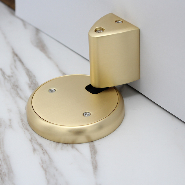 Brushed Gold Mechanical Windproof Suction Anti-collision Door Stopper Telescopic Adjustment Invisible Door Stop